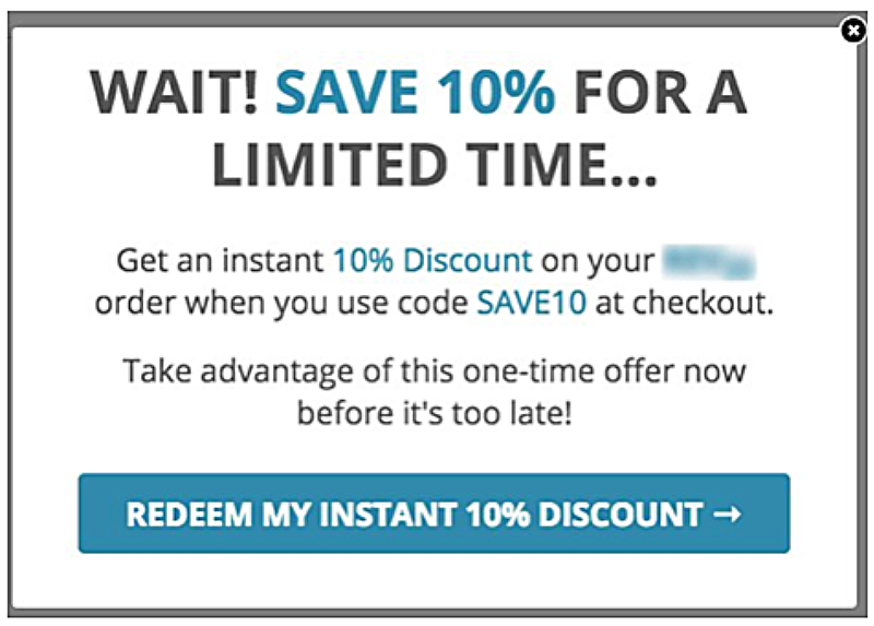Save 10% for a limited time example