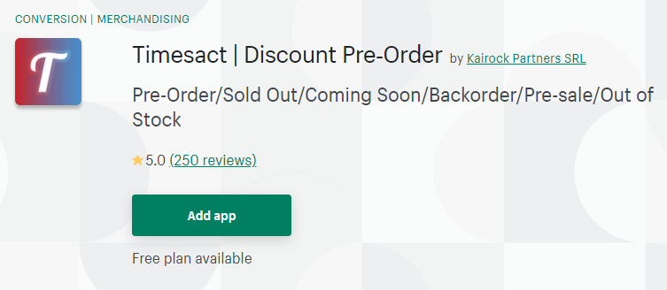 timesact pre-order 